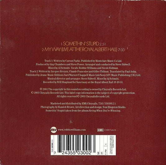 Robbie Williams, Nicole Kidman : Somethin' Stupid (CD, Single, Car)