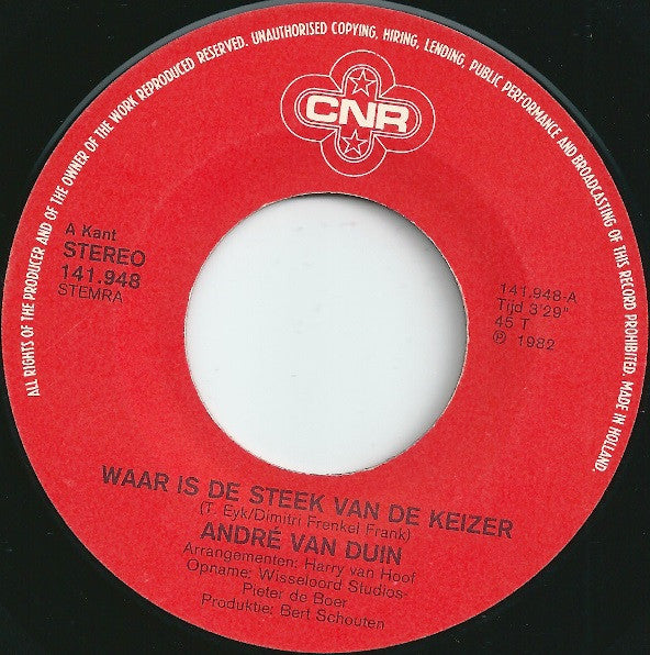 André van Duin : Gatzdeladigee / Waar Is De Steek Van De Keizer? (7", Single)