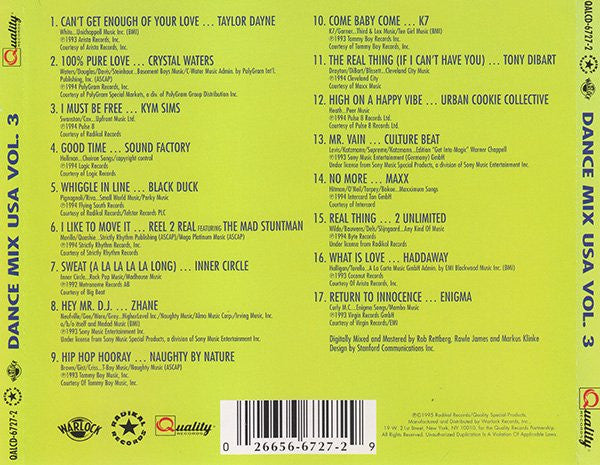 Various : Dance Mix USA Vol. 3 (CD, Comp, Mixed)