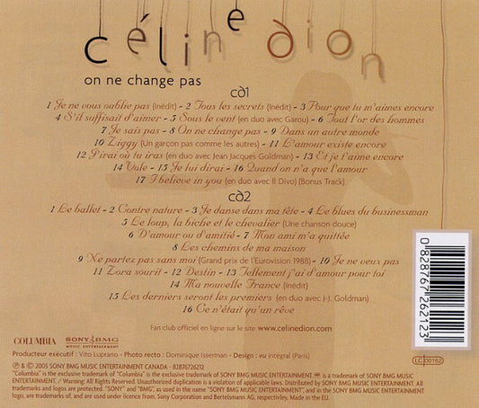 Céline Dion : On Ne Change Pas (2xCD, Album, Comp)