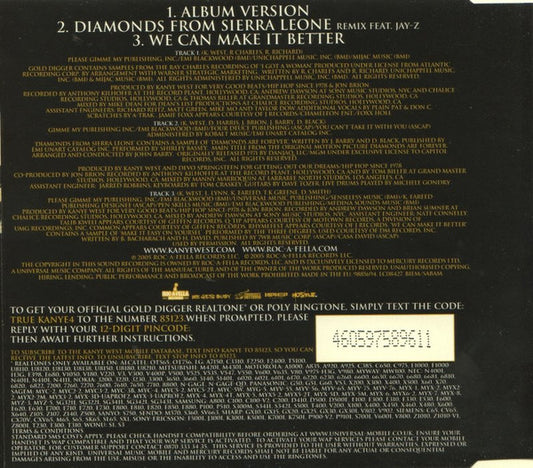 Kanye West Featuring Jamie Foxx : Gold Digger (CD, Single)