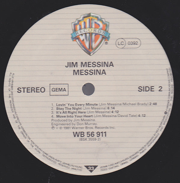 Jim Messina : Messina (LP, Album)