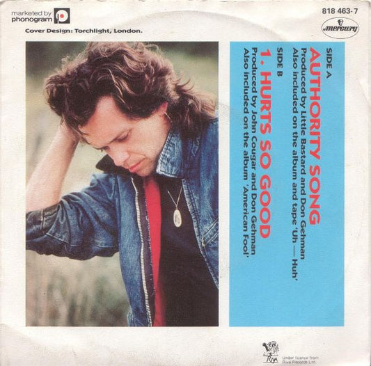 John Cougar Mellencamp : Authority Song (7", Single)