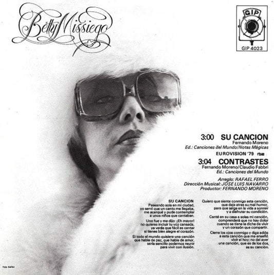 Betty Missiego : Su Canción (7", Single)