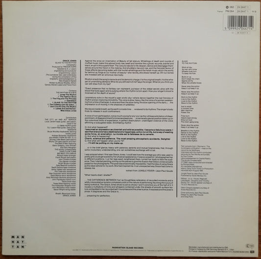 Grace Jones : Slave To The Rhythm (LP, Album)