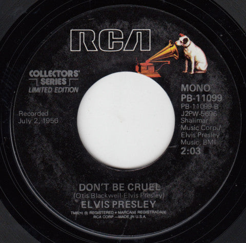 Elvis Presley : Hound Dog / Don't Be Cruel (7", Single, Mono, Ltd, RE, Styrene, Ter)