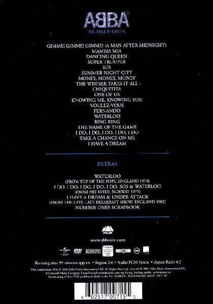 ABBA : Number Ones (DVD-V, Comp, PAL, Aud)