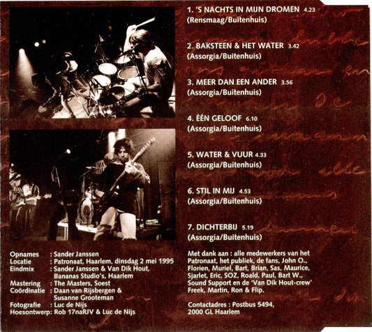 Van Dik Hout : Live - 's Nachts In Mijn Dromen (CD, EP)