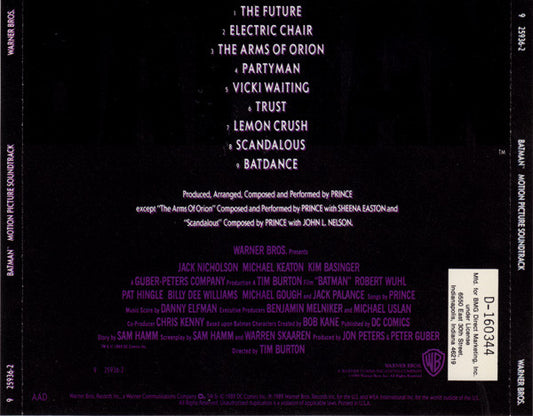 Prince : Batman™ (Motion Picture Soundtrack) (CD, Album, Club)