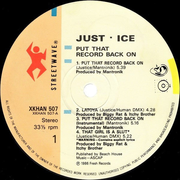 Just-Ice / 12:41 : Put That Record Back On / Success Is The Word (12")