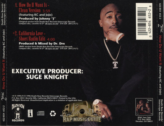 2Pac Featuring K-Ci & JoJo : How Do U Want It (CD, Single)