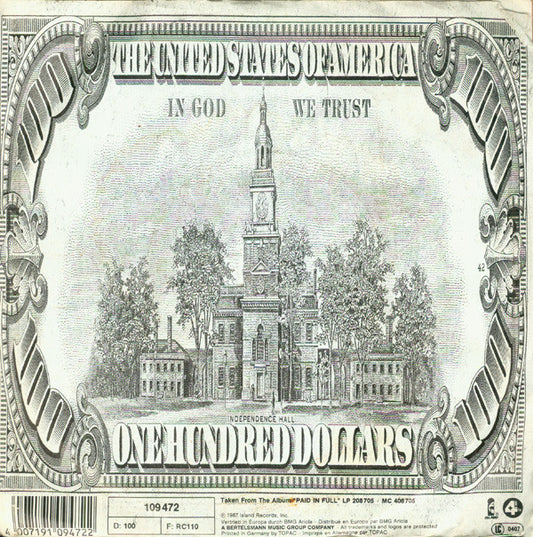 Eric B. & Rakim : Paid In Full (Mini Madness - The Coldcut Remix) (7", Single)