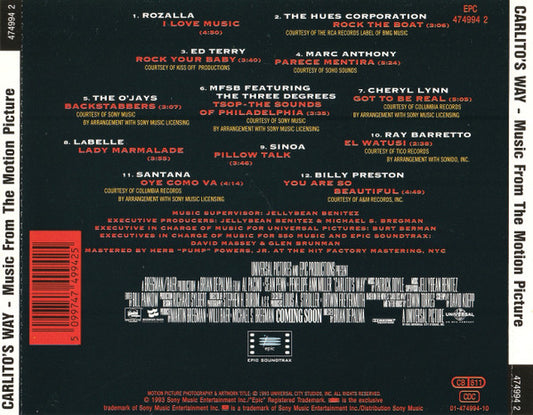 Various : Carlito's Way (Music From The Motion Picture) (CD, Comp, RE)