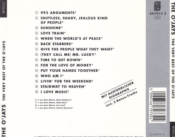 The O'Jays : The Very Best Of The O'Jays (CD, Comp)