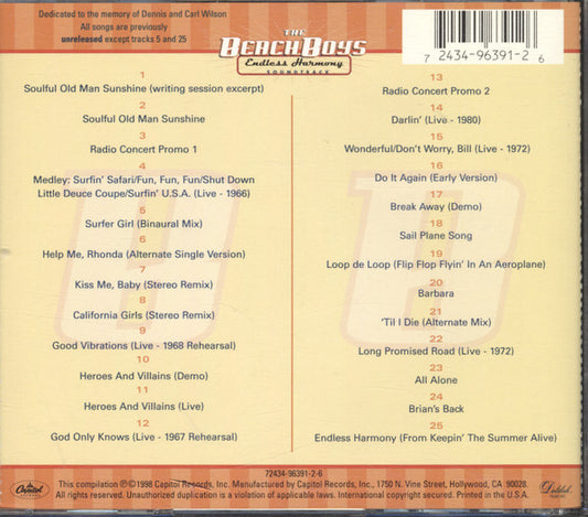The Beach Boys : Endless Harmony Soundtrack (CD, Album)