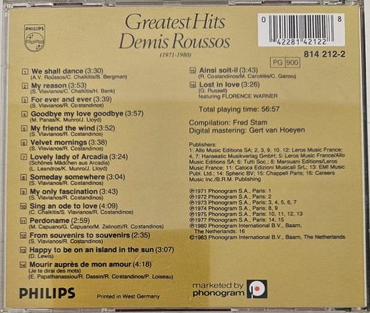 Demis Roussos : Greatest Hits (CD, Comp, RE, PMD)