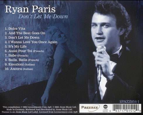 Ryan Paris : Don't Let Me Down (CD, Comp)