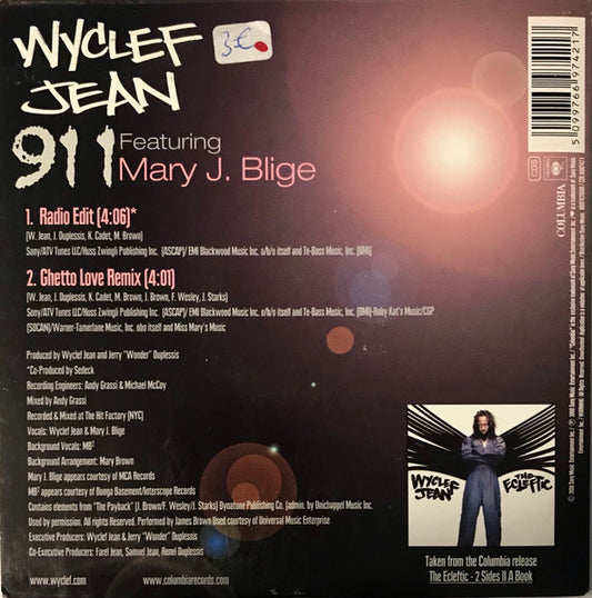 Wyclef Jean Featuring Mary J. Blige : 911 (CD, Single, Car)