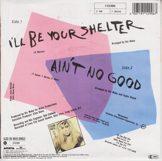 Taylor Dayne : I'll Be Your Shelter (7", Single)