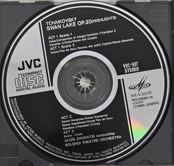 Pyotr Ilyich Tchaikovsky, Algis Žiūraitis • Bolshoi Theatre Orchestra : Swan Lake - Highlights (CD, Album)