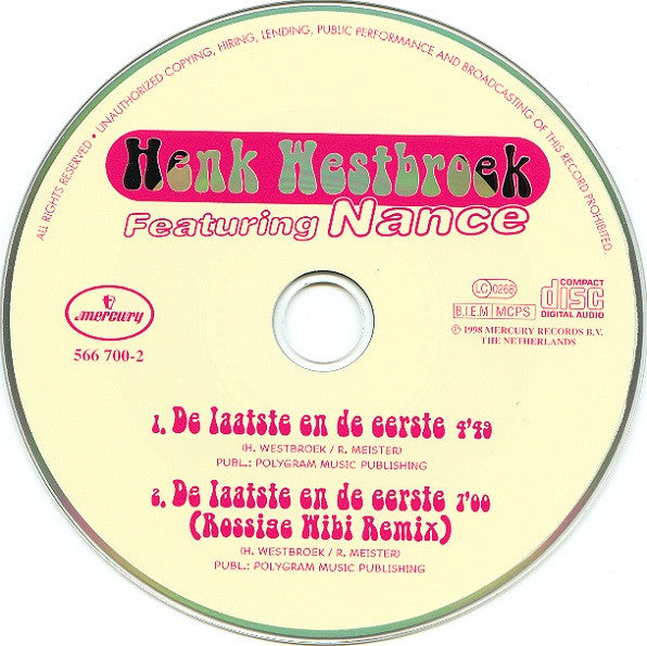 Henk Westbroek Featuring Nance : De Laatste En De Eerste (CD, Single)