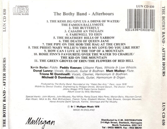 The Bothy Band : Afterhours (CD, Album, RE)