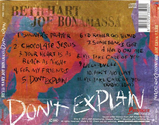 Beth Hart, Joe Bonamassa : Don't Explain (CD, Album)
