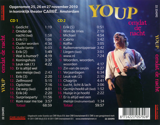Youp van 't Hek : Omdat De Nacht (2xCD, Album)