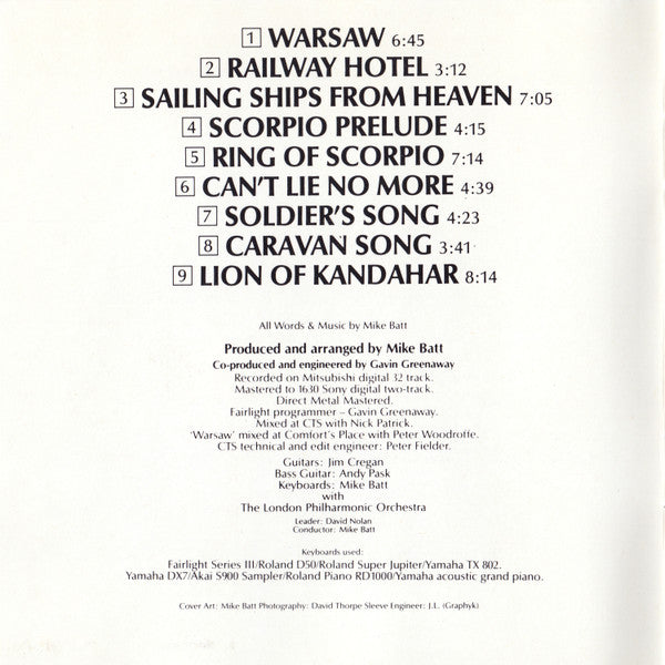 Mike Batt : Songs Of Love And War (CD, Album, M/Print)