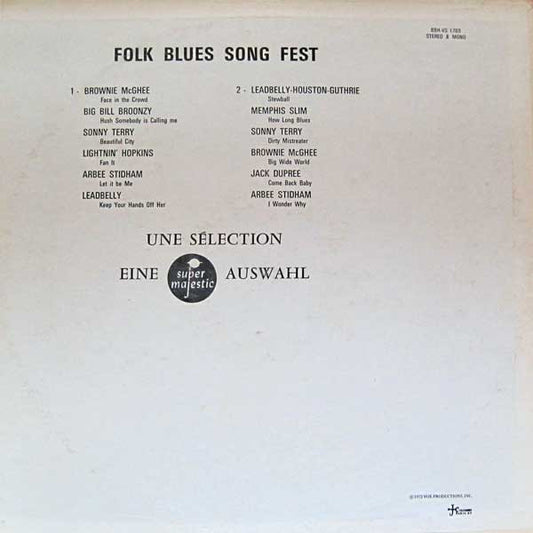 Various : Folk Blues Song Fest (LP, Comp, Mono, ARC)