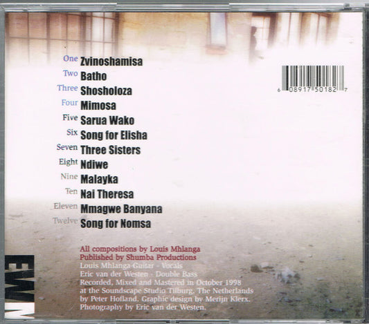 Louis Mhlanga, Eric Van Der Westen : Song For Nomsa (CD, Album)