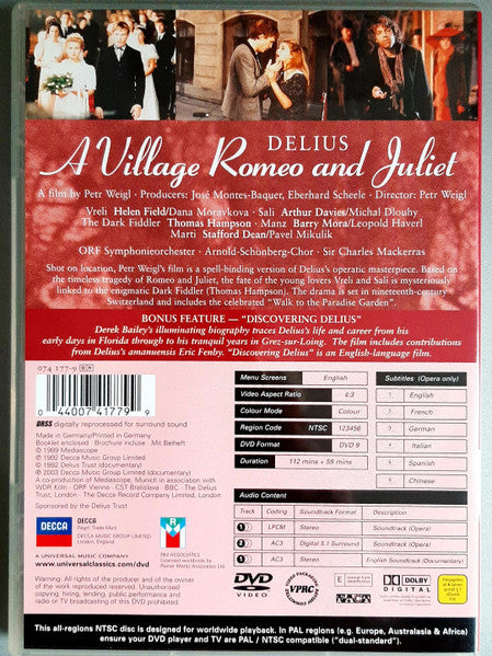 Frederick Delius, Helen Field (2), Arthur Davies, Thomas Hampson, Arnold Schoenberg Chor, ORF Symphonieorchester, Sir Charles Mackerras : A Village Romeo And Juliet (DVD-V, NTSC)