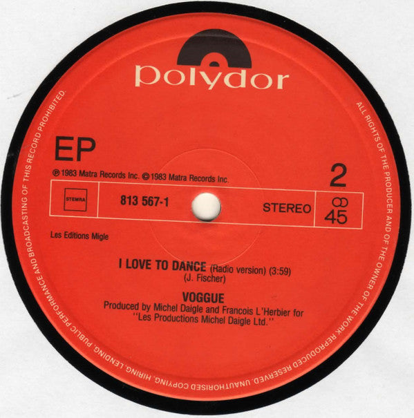 Voggue : I Love To Dance (12", EP, Spe)