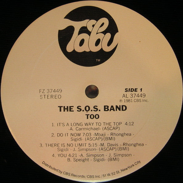 The S.O.S. Band : Too (LP, Album)