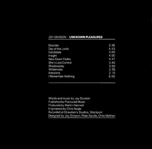 Joy Division : Unknown Pleasures (CD, Album, RE, Cin)