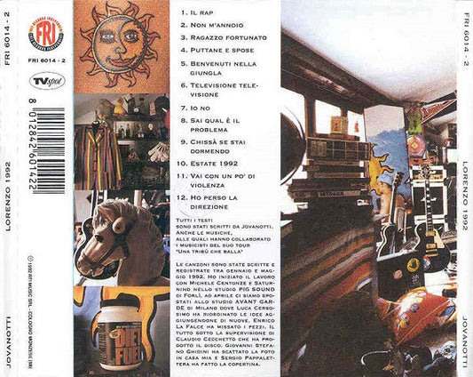 Jovanotti : Lorenzo 1992 (CD, Album)