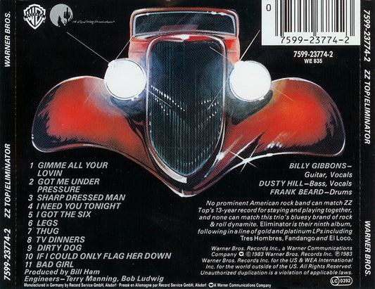 ZZ Top : Eliminator (CD, Album, RE)