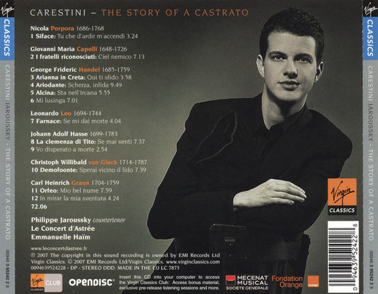 Philippe Jaroussky / Le Concert D'Astrée / Emmanuelle Haïm : Carestini - The Story Of A Castrato (CD, Album, Enh)