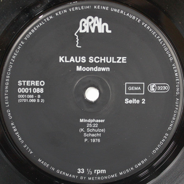 Klaus Schulze : Moondawn (LP, Album, RE, Gat)