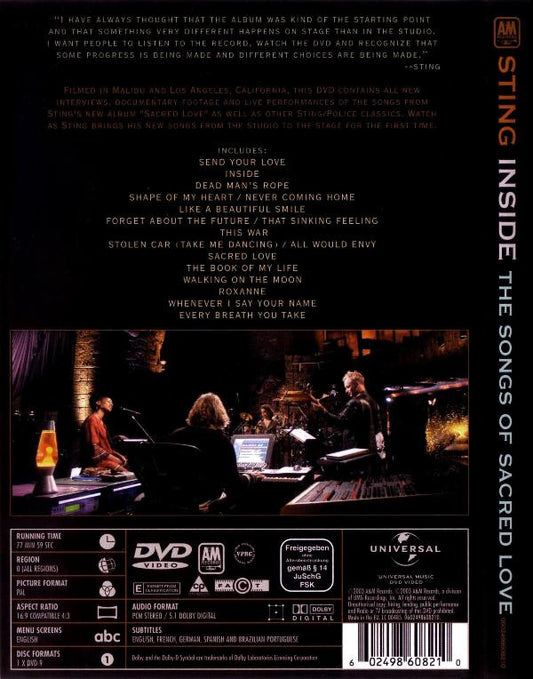 Sting : Inside The Songs Of Sacred Love (DVD-V, PAL)