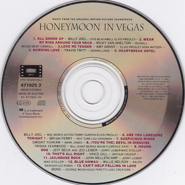Various : Honeymoon In Vegas - Music From The Original Motion Picture Soundtrack (CD)