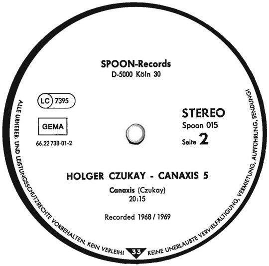 Holger Czukay / Rolf Dammers : Canaxis (LP, Album, RE)
