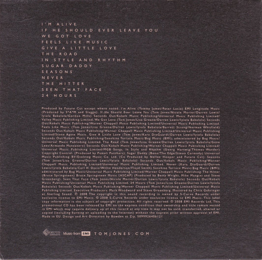 Tom Jones : 24 Hours (CD, Advance, Album, Promo, Car)