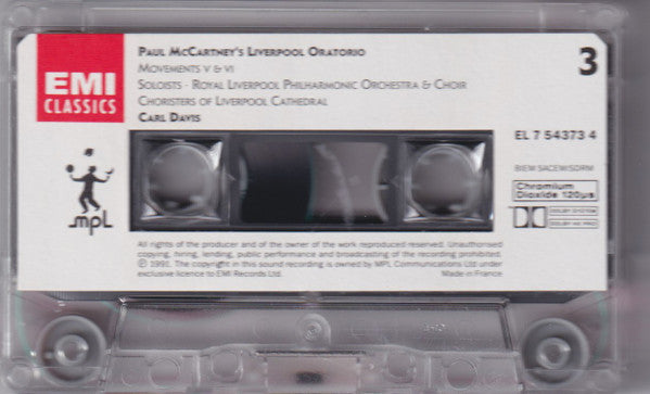 Paul McCartney : Liverpool Oratorio (2xCass, Album, Box)