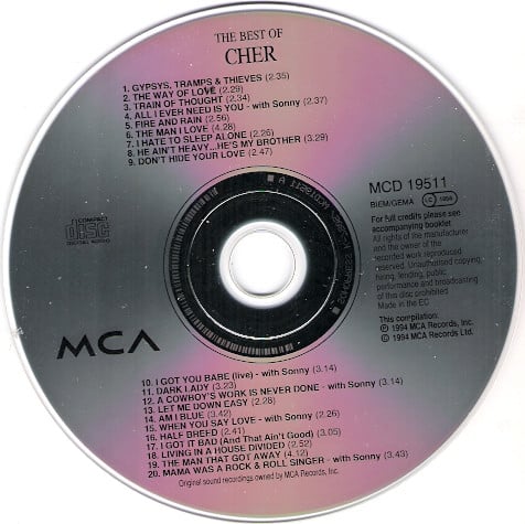 Cher : The Best Of Cher - Gypsies, Tramps And Thieves (CD, Comp)