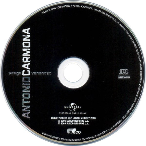Antonio Carmona : Vengo Venenoso (CD, Album)