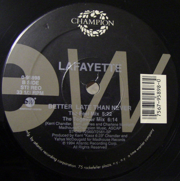 Lafayette : Better Late Than Never (12")