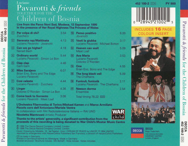 Pavarotti & Friends : For The Children Of Bosnia (CD, Album)