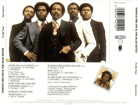 Harold Melvin And The Blue Notes Featuring Teddy Pendergrass : To Be True (CD, Album, RE)