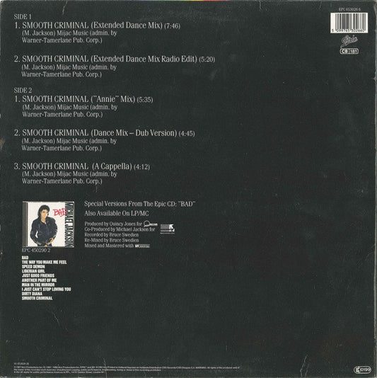 Michael Jackson : Smooth Criminal (12", Maxi)
